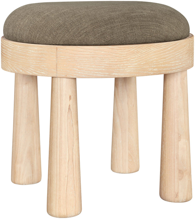 Larea - Linen Textured Fabric Ottoman - Natural Base - Simple Home Plus