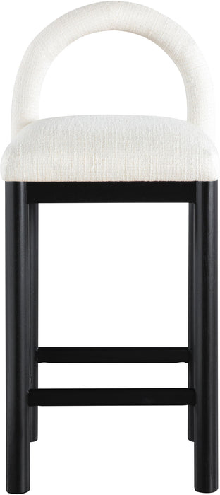 Conrad - Linen Counter Stool With Black Legs - Simple Home Plus
