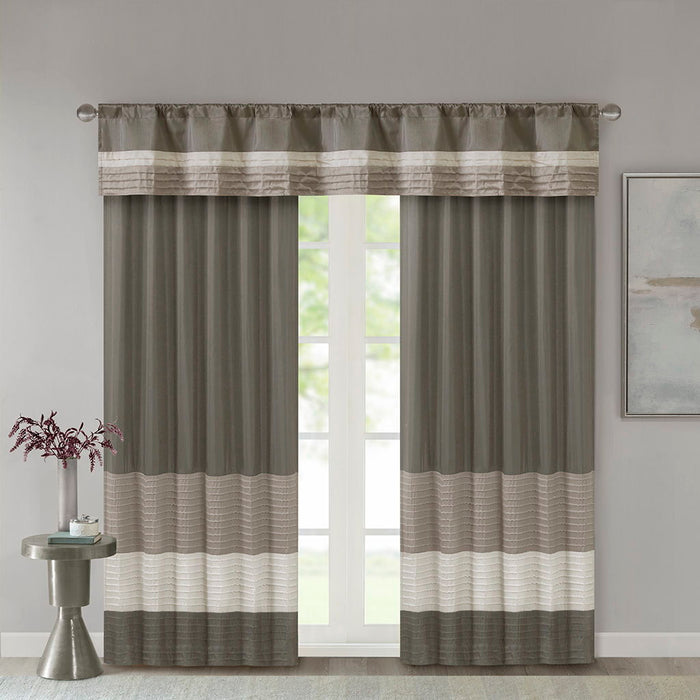 Amherst - Polyoni Pintuck Window Valance - Natural - Simple Home Plus