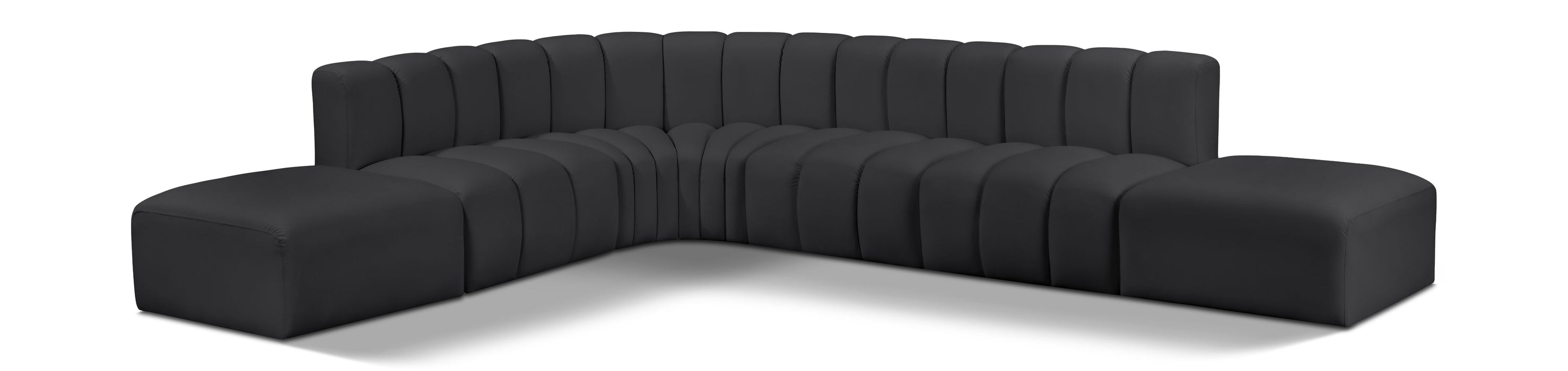 Arc - Faux Leather 7 Piece Corner Modular Sofa - Simple Home Plus