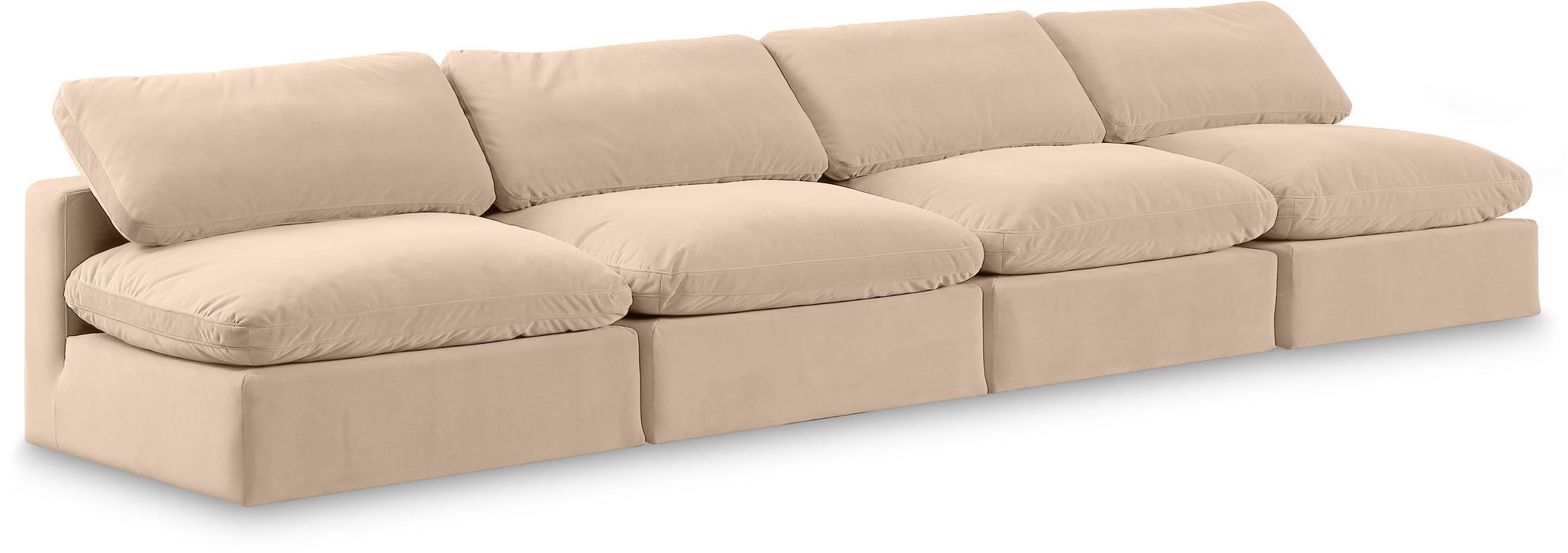 Comfy - Velvet Modular Armless Sofa 4 Seats - Simple Home Plus