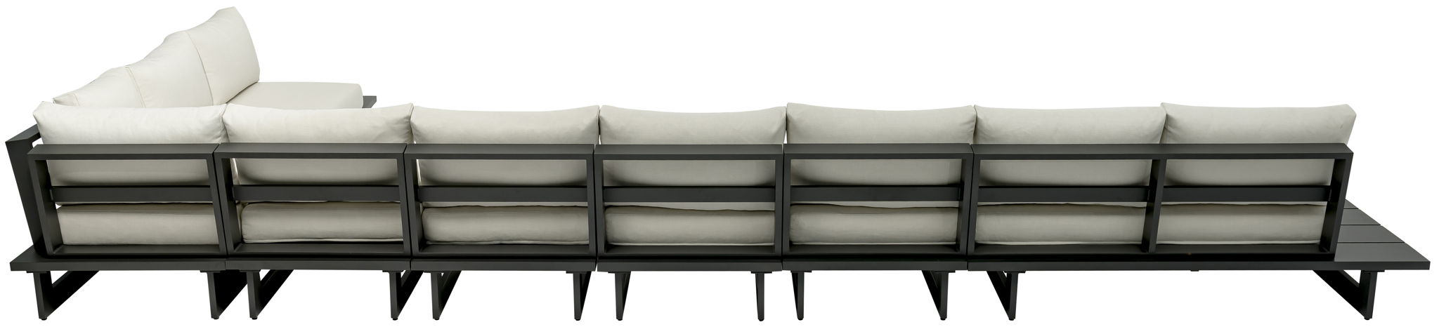 Maldives - 7 Piece Water Resistant Outdoor Patio Modular Sectional With Gray Base - Simple Home Plus