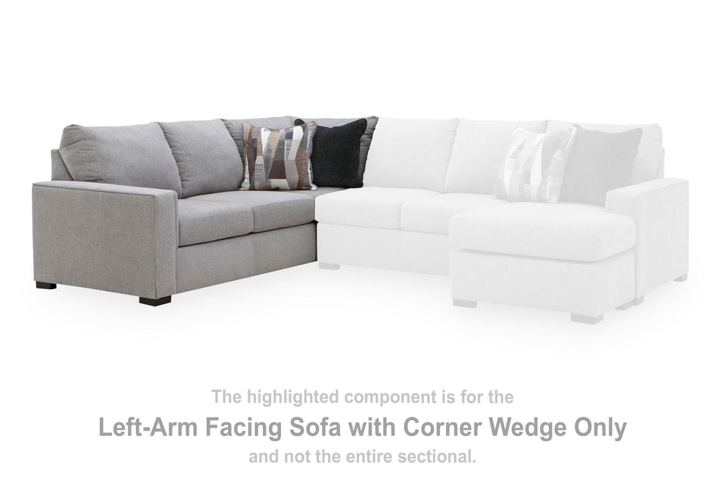 Lakepoint - LAF Sofa With Corner Wedge - Nickel - Simple Home Plus