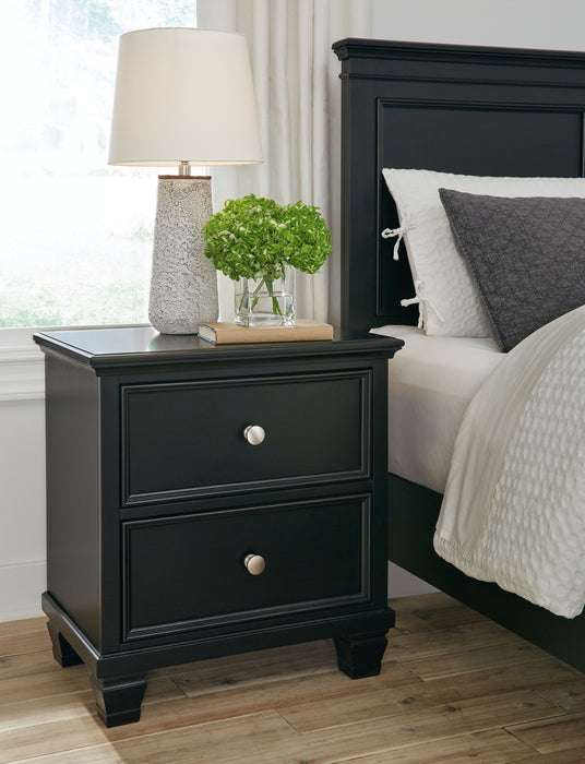 Lanolee - Black - Two Drawer Nightstand - Simple Home Plus