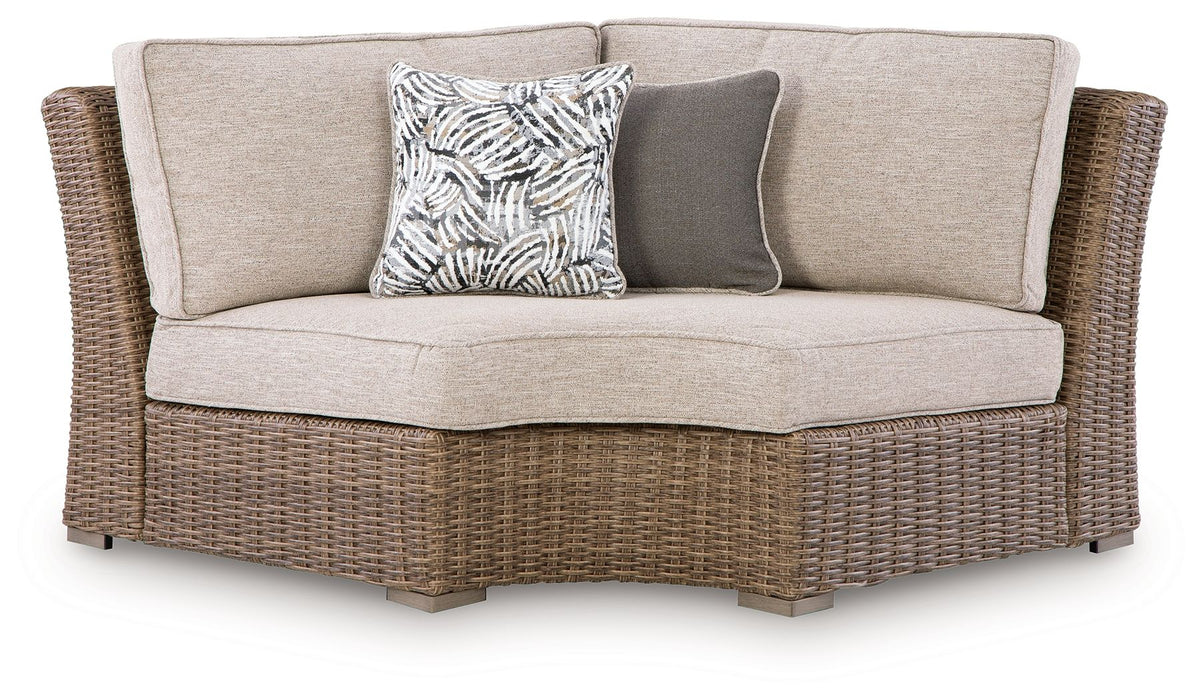 Laguna Heights - Curved Corner Chair With Cushion - Beige - Simple Home Plus