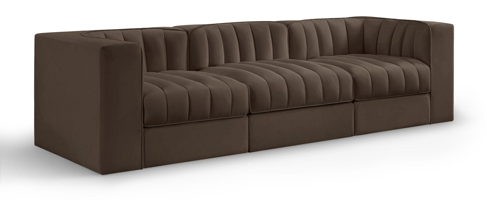 Rummi - Velvet Performance Fabric Upholstered 3 Piece Modular Sofa - Simple Home Plus