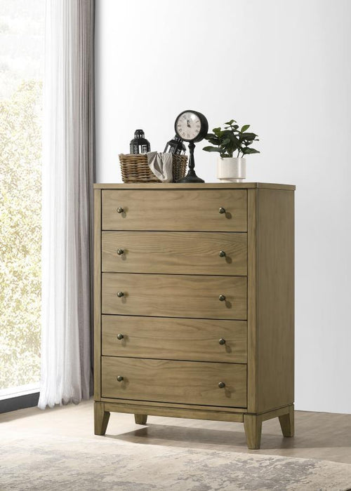 Granada - 5-Drawer Bedroom Chest Of Drawers - Natural Pine - Simple Home Plus
