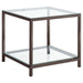 Trini - 1-Shelf Glass Top Side End Table - Black Nickel - Simple Home Plus