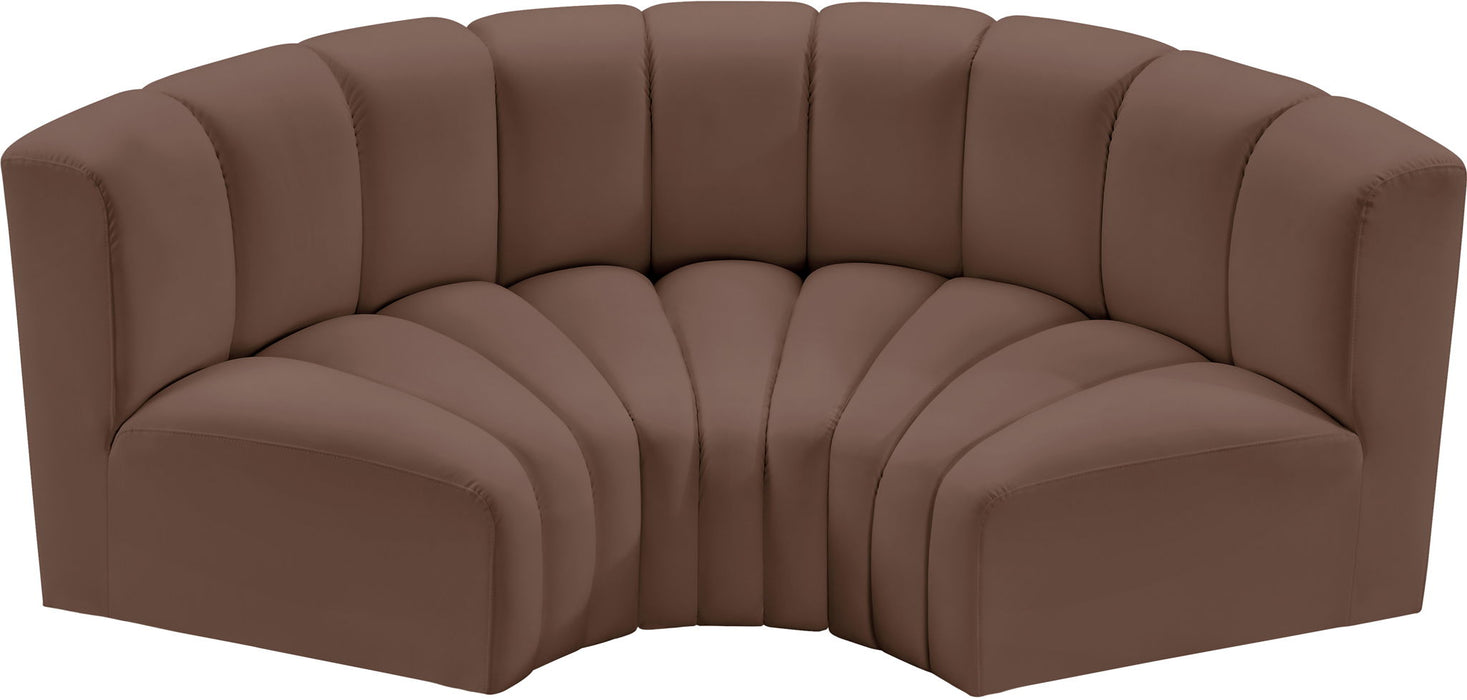 Arc - Faux Leather 3 Piece Modular U-Shaped Sofa - Simple Home Plus