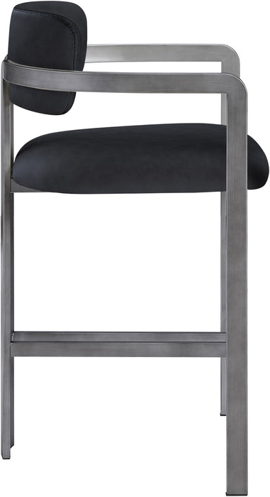 Aurum - Vegan Leather Upholstered Counter Stool With Gray Base - Simple Home Plus