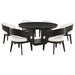 Leandro - 7 Piece Round Dining Table Set - Burnished Black - Simple Home Plus
