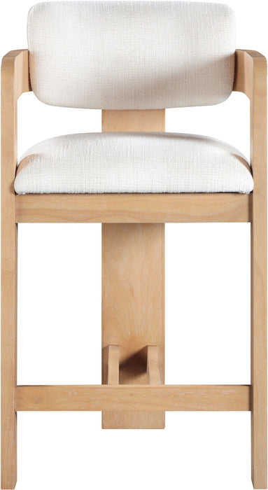 Sacha - Linen Stool With Natural Base - Simple Home Plus