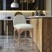 Waldorf - Chenille Stool With Natural Legs - Simple Home Plus