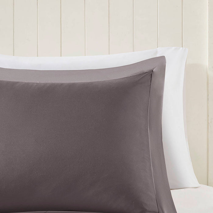 Larkspur - Twin 3M Scotchgard Diamond Quilting Reversible Down Alternative Comforter Set - Charcoal / Gray - Simple Home Plus