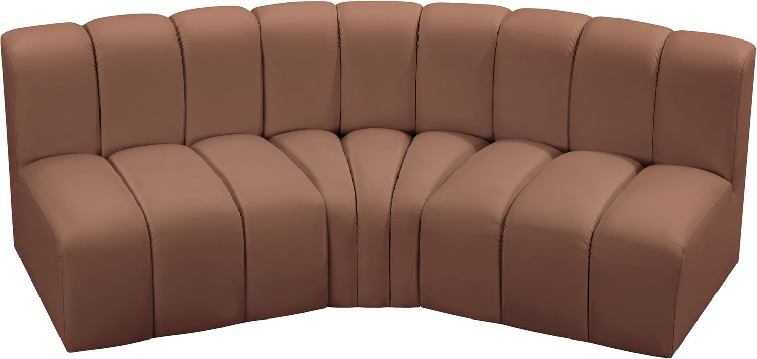 Arc - Faux Leather 3 Piece Modular Corner Sofa - Simple Home Plus