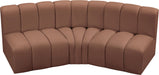 Arc - Faux Leather 3 Piece Modular Corner Sofa - Simple Home Plus
