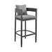Menorca - Outdoor Patio 5-Piece Bar Table Set In Aluminum With Gray Cushions - Simple Home Plus