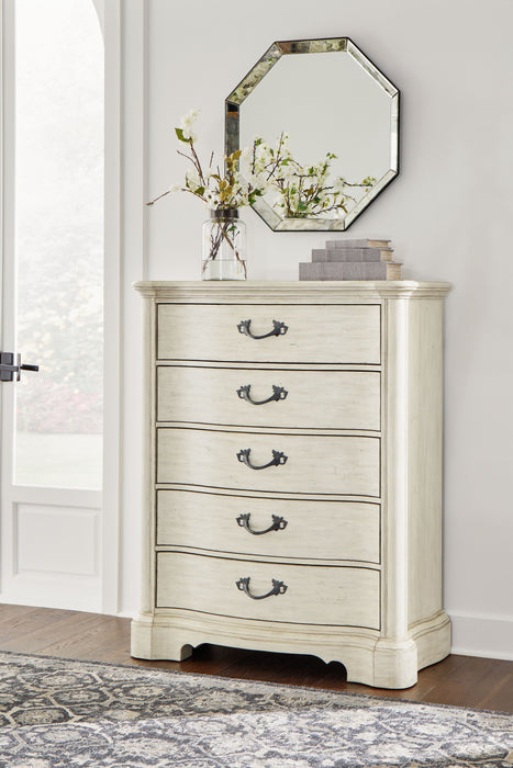 Arlendyne - Antique White - Five Drawer Chest - Simple Home Plus