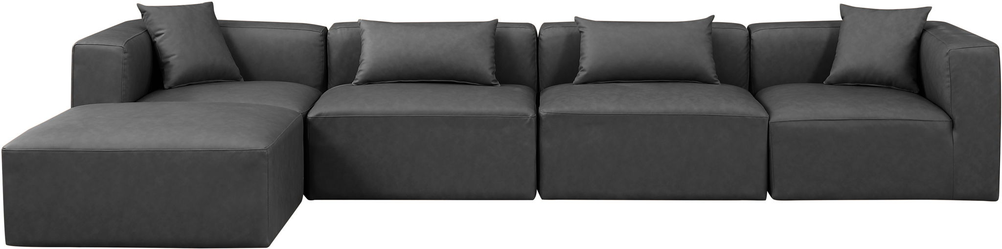 Cube - 5 Piece Modular Sectional With Chaise - Simple Home Plus