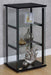 Cyclamen - 3-Shelf Clear Glass Curio Display Cabinet - Black - Simple Home Plus