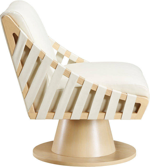 Millwin - Swivel Accent Chair With Natural Base - Simple Home Plus