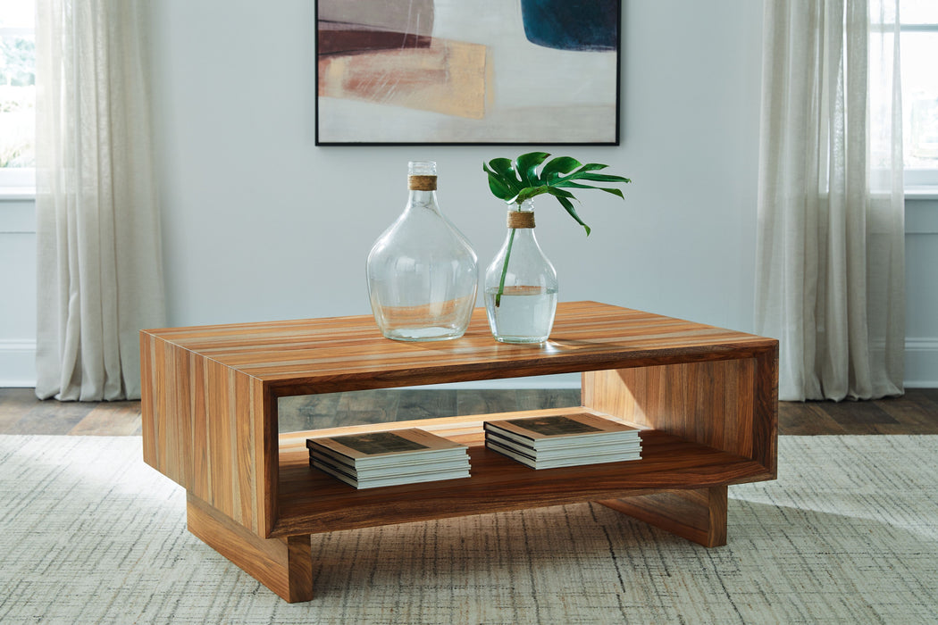 Dressonni - Brown - Rectangular Cocktail Table - Simple Home Plus