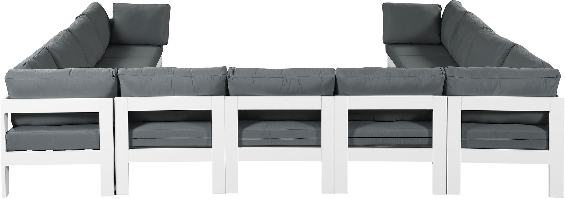 Nizuc - Outdoor Patio 11 Piece Modular Sectional With White Frame - Simple Home Plus
