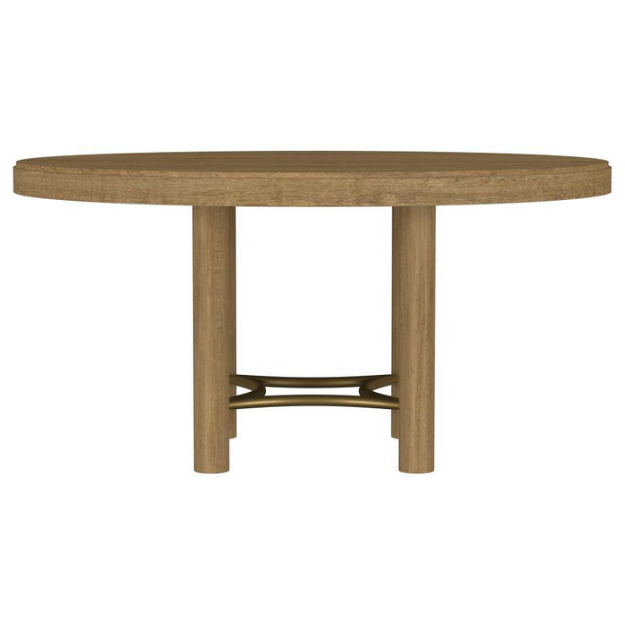 Arini - 60" Round Wood Dining Room Table - Sand Wash - Simple Home Plus
