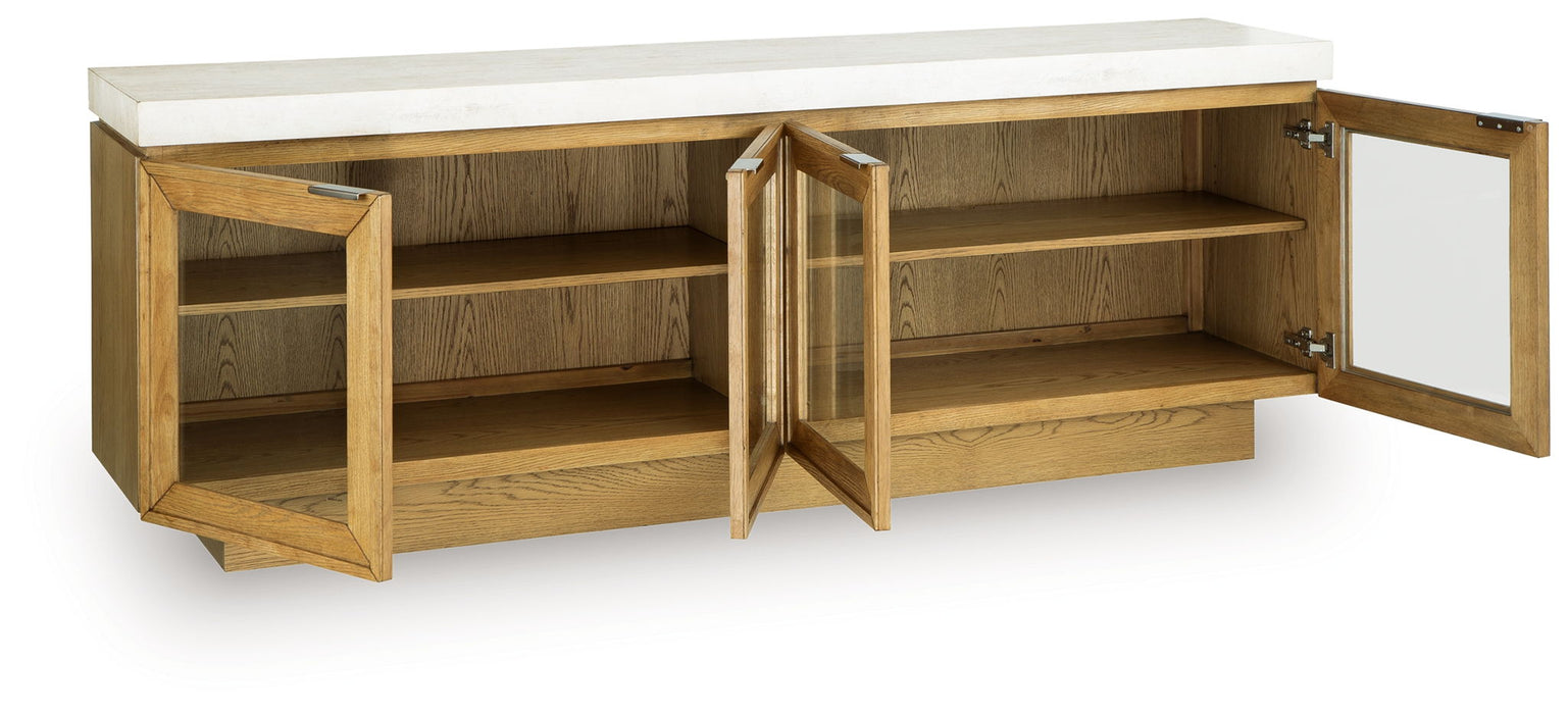 Adanworth - Accent Cabinet - Light Brown / Gray - Simple Home Plus