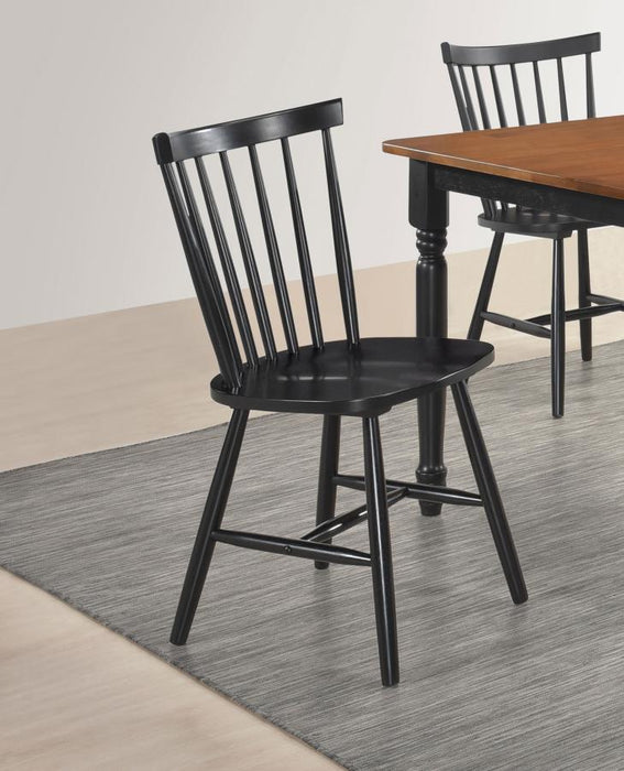 Hollyoak - Windsor Wood Dining Side Chair (Set of 2) - Black - Simple Home Plus