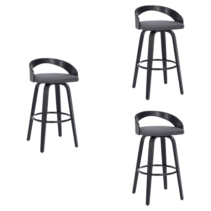 Sonia - 26" Counter Height Swivel Bar Stool - Black Wood - Simple Home Plus