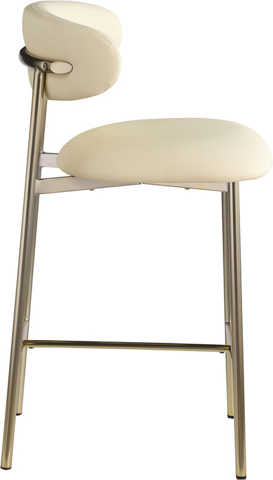 Lupita - Counter Stool With Brushed Gold Frame (Set of 2) - Simple Home Plus