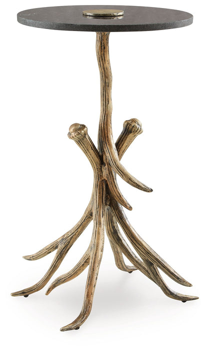 Lemkins - Black / Antique Gold Finish - Accent Table - Simple Home Plus