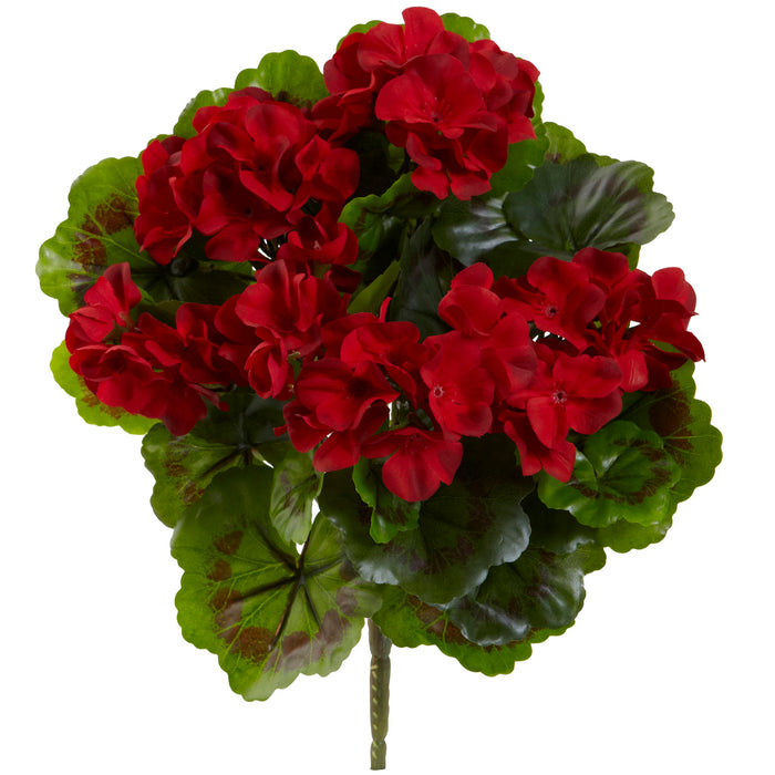 13" Geranium Bush UV Resistant (Indoor/Outdoor) (Set of 4)