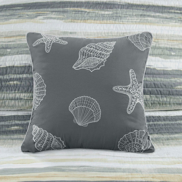 Marina - 6 Piece Quilted Coverlet Set - Sand