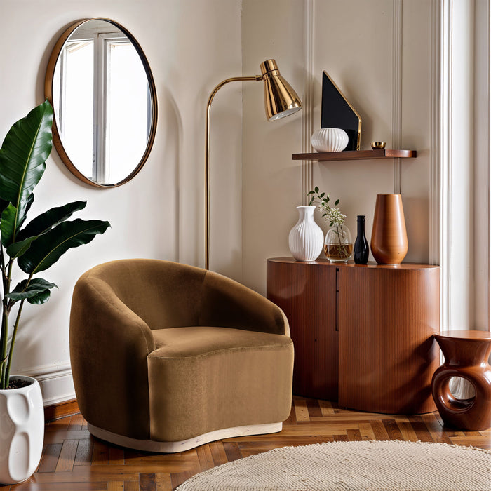 Gustavo - Velvet Upholstered Chair - Simple Home Plus