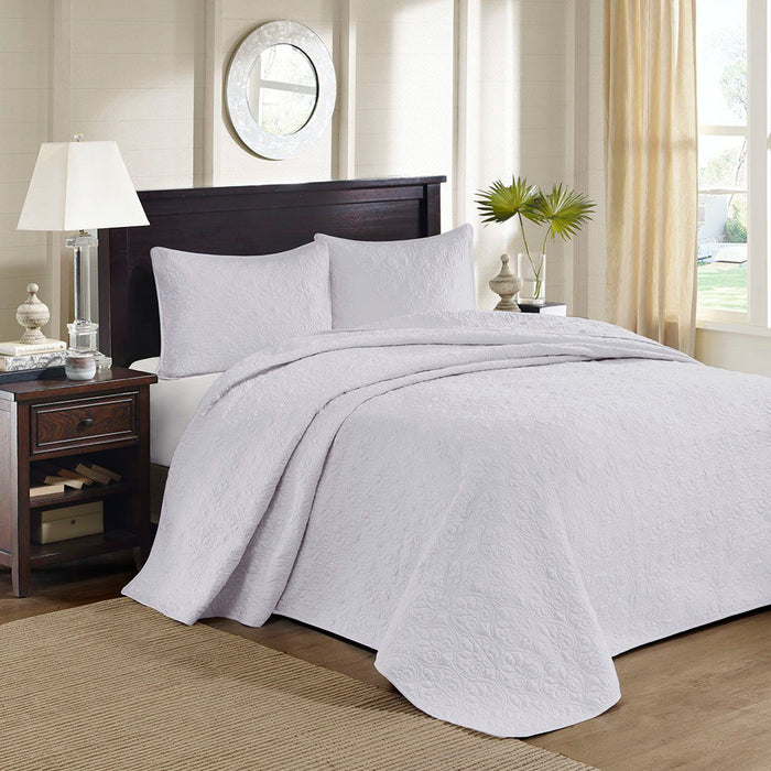 Quebec - Reversible Bedspread Set - White - Simple Home Plus