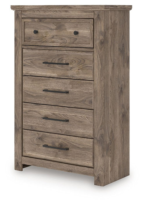 Rusticott - Brown - Five Drawer Chest - Simple Home Plus