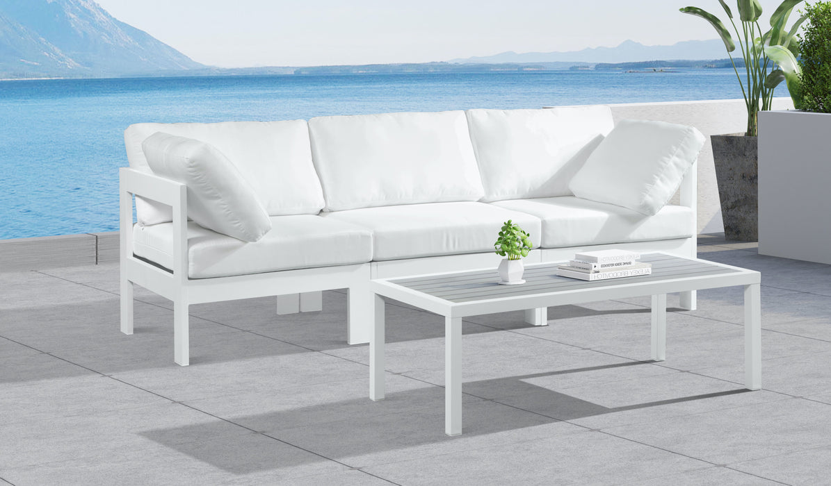 Nizuc - Outdoor Patio 3 Seat Modular Sofa With White Frame - Simple Home Plus