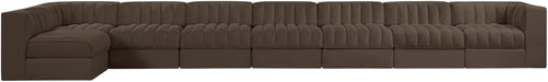 Rummi - Velvet Performance Fabric Upholstered 8 Piece Modular Sectional, L-Shaped (Right) - Simple Home Plus