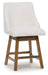 Cabalynn - Oatmeal / Light Brown - Upholstered Swivel Barstool (Set of 2) - Simple Home Plus