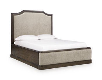 Wickenger - Queen Upholstered Footboard With Roll Slats - Dark Brown