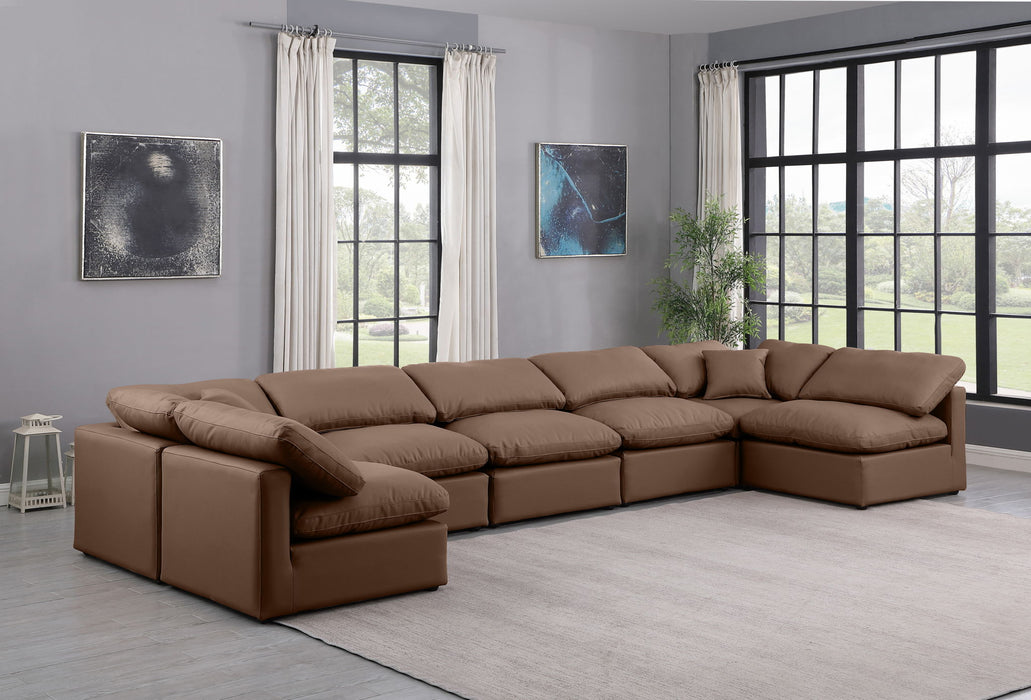 Indulge - Faux Leather 7 Piece Modular U-Shaped Sectional - Simple Home Plus