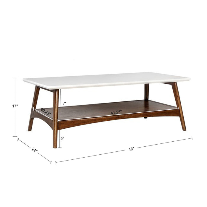 Parker - Coffee Table - Off-White / Pecan - Simple Home Plus