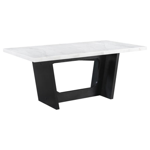 Osborne - Marble Top Dining Table - Rustic Espresso - Simple Home Plus