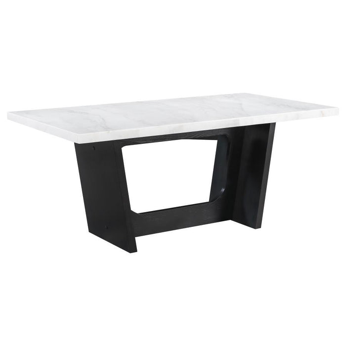 Osborne - Marble Top Dining Table - Rustic Espresso - Simple Home Plus