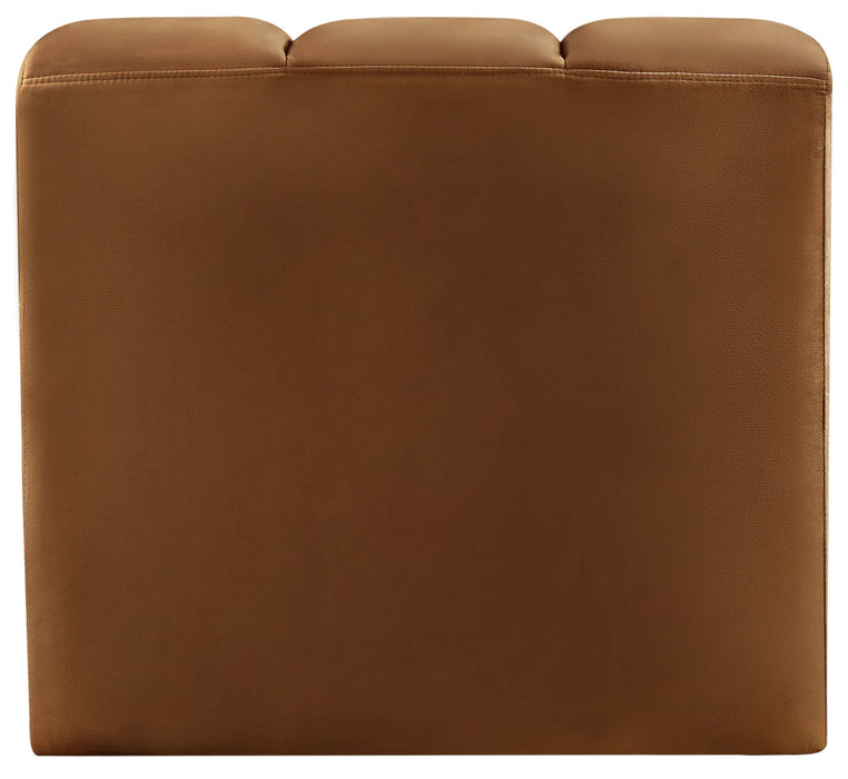 Arc - Velvet Curved Corner Chair - Saddle - Simple Home Plus