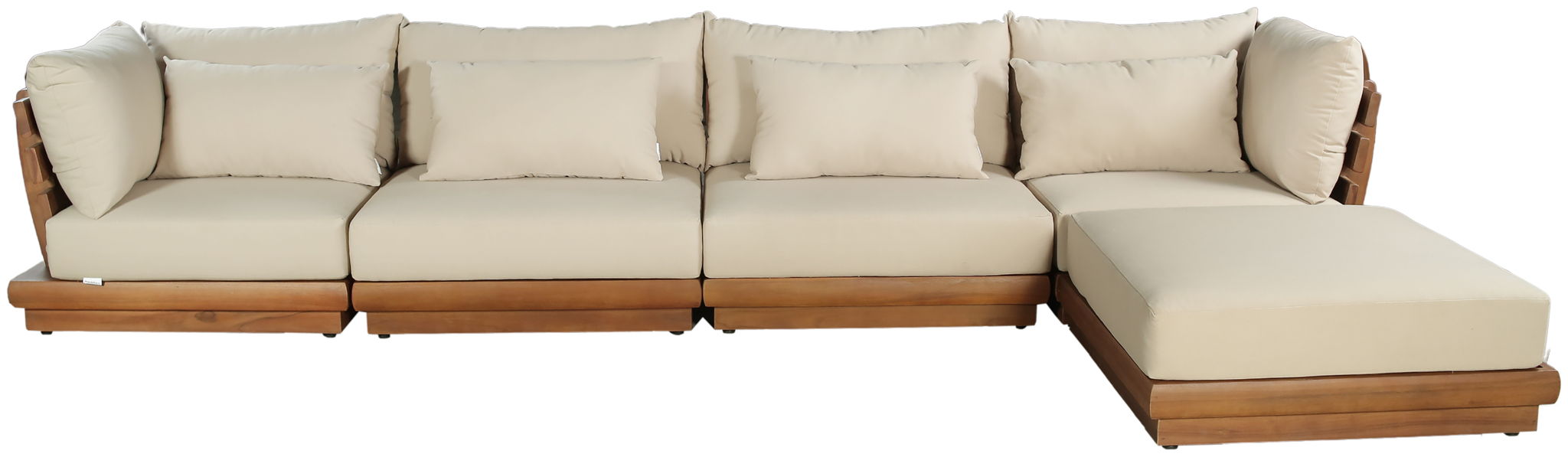 Mirella - 5 Piece Water Resistant Fabric Upholstered Outdoor Patio Modular Sectional - Simple Home Plus