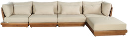Mirella - 5 Piece Water Resistant Fabric Upholstered Outdoor Patio Modular Sectional - Simple Home Plus