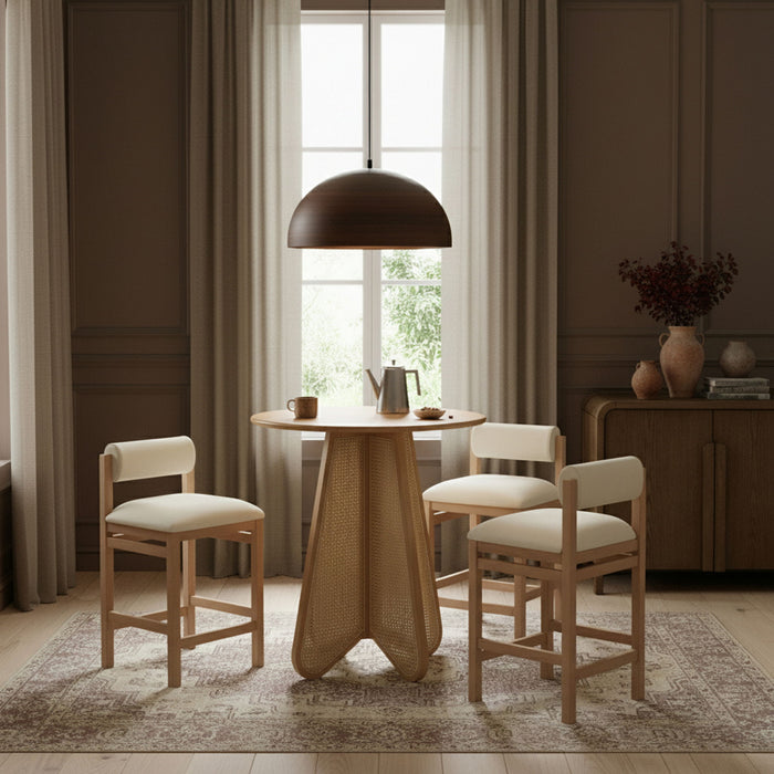 Butterfly - Solid Wood And Natural Cane Table With Natural Top - Simple Home Plus